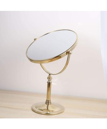 Shop Lurrose Vintage Golden Desktop Make-Up Mirror | 5x Magnification Double-Sided & 360-Degree Rotation - Perfect for Home Use (8 Inch) - Buy Online on GoSupps.com