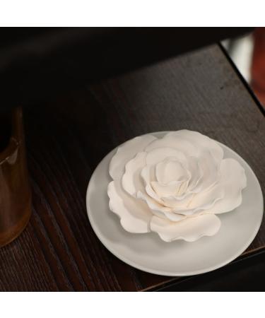 Passive Ceramic Essential Oil Diffuser - Non-Electric Mini Diffuser for Home & Office Decor | White Hibiscus - Buy Online on GoSupps.com