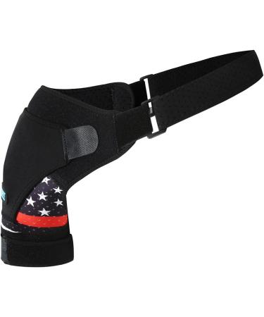 Perfk Adjustable Shoulder Support Belt - Compression Lifts with Pressure Pads for Fitness & Gym | Left & Right Use - Black - Buy Online on GoSupps.com