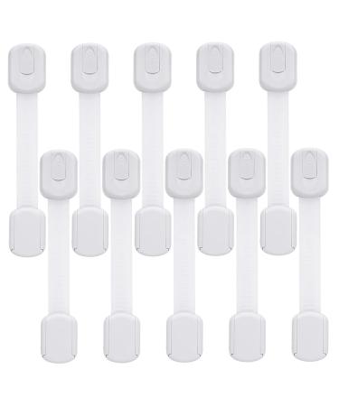 KWKW 10 pieces of child safety belt for closet door locks for children - baby -safe for cupboards drawer toilet toilet fridge locks (white)