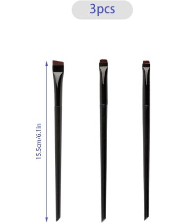Tabanzhe 3 Pieces Eyeliner Brush Kit - Makeup Accessories Lightweight Portable Hold Comfortable Makeup Tools Suitable for Eyeliner Eyebrow Brush(Black) - Buy Online on GoSupps.com