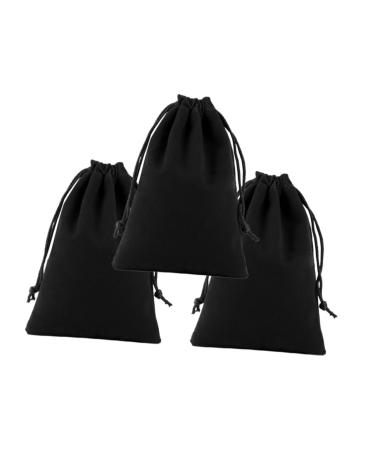 HAPINARY 3pcs Ultifunctional Drawstring Bag Jewelry Bags Drawstring Blackwel Flannel Drawstring Bag Lucky Bag Black 25*35cm