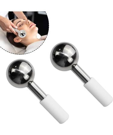 Arozk Ice Globes Facial Massager - Stainless Steel Cryo Cooler for Dark Circles Neck & Eye Skincare - White - Buy Online on GoSupps.com
