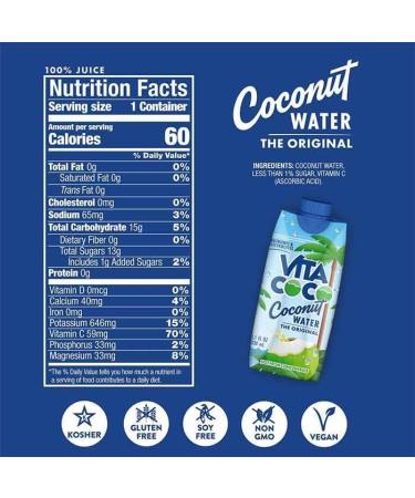 Vita Coco Pure Coconut Water 1L x 12 | Electrolyte-Rich | Hydrate Naturally | Sustainably Sourced | Zero Artificial Additives | Authentic Coconut Water | Refreshing Baverage - Buy Online on GoSupps.com