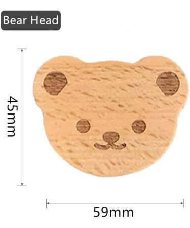 Emoji Wood Animal Cabinet Buttons - 6 Piece Cartoon Bear Head Drawer Pulls for Children's Room Decor - Buy Online on GoSupps.com