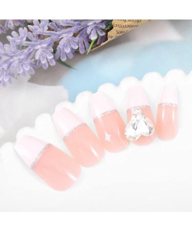 Sethexy Long White Ballerina False Nails - Rhinestone French Coffin Acrylic Tips | 24 Pack for Women & Girls - Buy Online on GoSupps.com