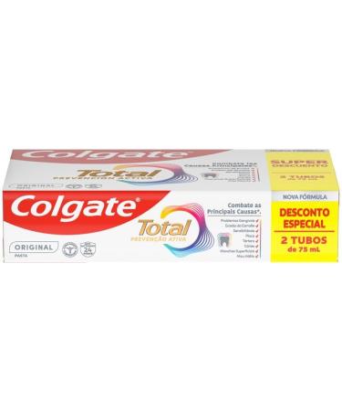  Colgate Colgate Total Prevention Active Original Toothpaste 2 x 75 ml | Fights the main causes* of oral health problems | 24-hour antibacterial protection | Clinically tested - Buy Online on GoSupps.com