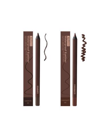 Xifyjus Beyonddraw Eyeliner Pencil Waterproof Plum 24 Hr Waterproof Eyeliner Duo Sharpenable 2 in 1 Persona Eye Pencil No Smudging Fading Smooth and Easy to Color Creat a Perfect LookA+B