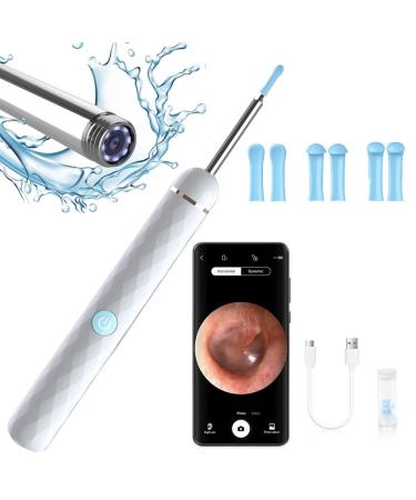 Ear Wax Removal Soufyuane Ear Cleaner with Upgraded 1080p Camera Ear Wax Removal Kit Ear Camera Otoscope with Light Ear Cleaning Kit for iPhone iPad Android Phones (White)