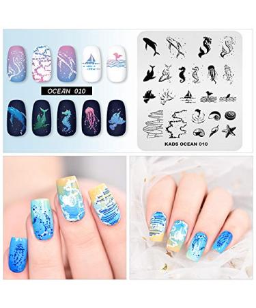 KADS Ocean Seahorse Nail Stamping Plate - Shell & Starfish Template for Nail Art - OC010 - Buy Online on GoSupps.com