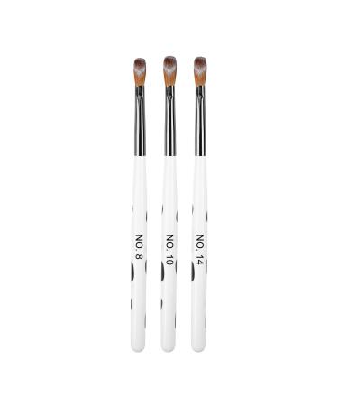 3PCS Kolinsky Acrylic Nail Brushes - Size 8/10/14 Professional Nail Art Brushes for Acrylic Nails Specially Designed for Acrylic Powder Acrylic Nail Brush for Home Salon Acrylic Brush for Nail Art B-Color