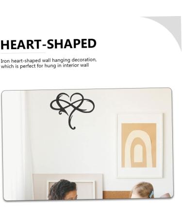 Cabilock 1pc Iron Pendant Plaque Heart Wall Decor Rustic Home Decor Room Loving Heart Shaped Pendant Black 40.00X33.00X0.20CM - Buy Online on GoSupps.com