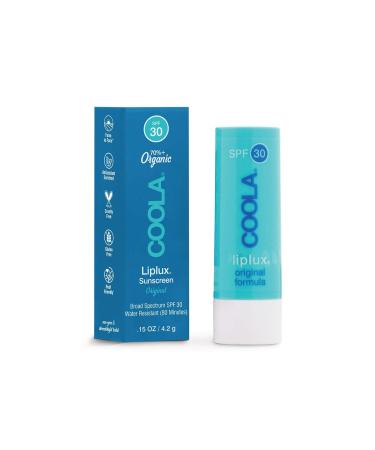 COOLA Organic Liplux Sunscreen Lip Balm, Lip Care for Daily Protection, Broad Spectrum SPF 30
