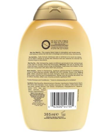 OGX Anti-Hair Fall + Coconut Caffeine Strengthening Conditioner with Caffeine Coconut Oil & Coffee Extract 385 mL - Buy Online on GoSupps.com