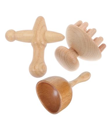 Magiclulu 1 set household cupboards Bookwood massage device Schaubebrett wood therapy massage mug mushroom head massager massage set thigh massage device Small massage cup head massage