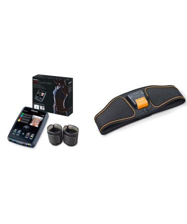 Beurer EM 95 Ems Homestudio Muskelstimulation device high-end Ems training device for at home with app and virtual coach including cuffs and electrodes & em 37 abdominal muscle belt black standard bundle with abdominal muscle belt