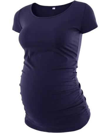 Love2Mi Maternity Shirt Short Sleeves 3PCS Set - Casual Maternity Tops in S Gray, Navy Blue, Wine Red - Buy Online on GoSupps.com