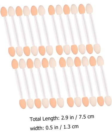 NOLITOY Girls Accessories 50pcs Two-color Eyeshadow Brush Eye Shadow Cosmetic Wand Sponge Eyeshadow Double Brush Woman Girl - Buy Online on GoSupps.com