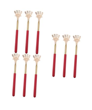 minkissy 9 Pieces Retractable Tickle Grab Board Telescopic Stainless Steel Red