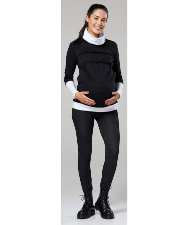 Happy Mama Maternity Nursing Jumper Sweatshirt 348 Black & White - Size 8-10 | Women's Boutique - Buy Online on GoSupps.com