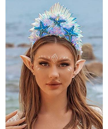 GORTIN Light up Headbands Led Glowing Head Hoop Sparkle Flashing Hair Bands Luminous Nightclub Headwear Starfish Holiday Headress Cosplay Party Costume Hair Accessories for Women and Girls