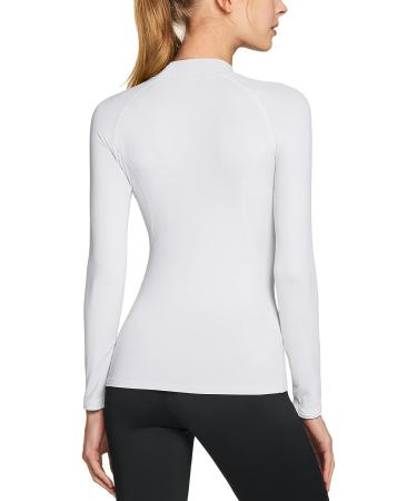 ATHLIO Women's Thermal Long Sleeve Tops 3pack - Mock Turtle Compression Base Layer (X-Large, Black/Charcoal/White) - Buy Online on GoSupps.com