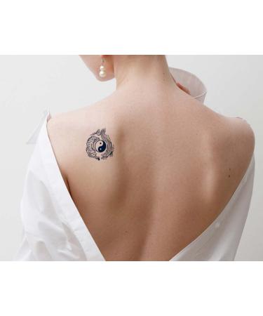 Dragon vs Tiger Yin Yang Temporary Tattoos - 4 Sheets, Lasts 1-2 Weeks, Navy Blue Juice Ink, Realistic Look for Chest, Neck, Arms - Men and Women - Buy Online on GoSupps.com