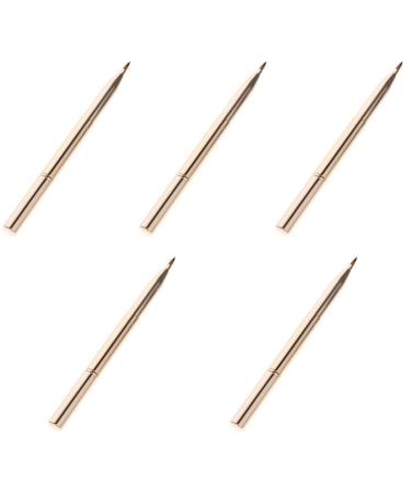 Balacoo 5pcs Double Ended Lipstick Brush Lip Miss Beauty Products Aluminum Alloy Super Soft 12x1x1cm Golden