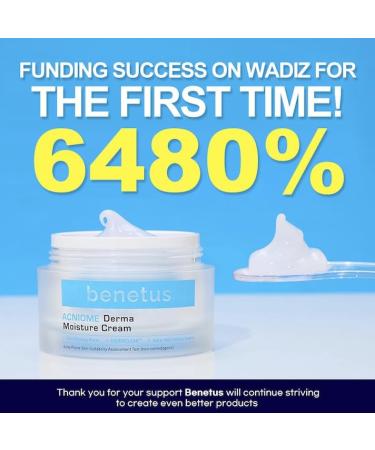 benetus ACNIOME Derma Moisture Cream 50ml / 1.69 fl oz Korean Niacinamide Moisturizer for Acne-Prone Sensitive Skin Lightweight Hydrating Cream - Buy Online on GoSupps.com
