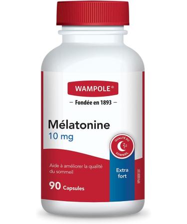 Wampole Melatonin 10 mg Extra Strong Promotes Sleep Quality & Duration (1 Pack) 90 count (Pack of 1) - Buy Online on GoSupps.com