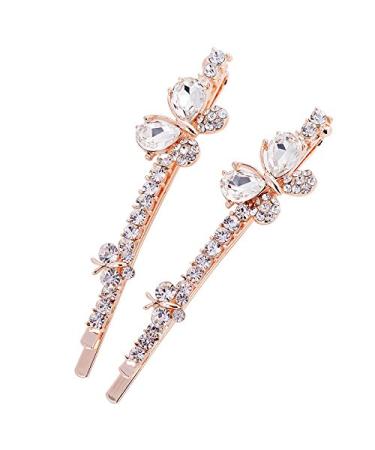 8-Piece Colorful Rhinestone Hair Pins Set - Blue & Purple Decorative Bobby Pins for Women and Girls - Buy Online on GoSupps.com