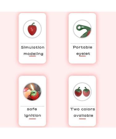 YAINWFVD 2 Pack of Cute Strawberry lighters Keychain lighters Windproof lighters Mini Portable Pocket lighters Butane Inflatable lighters Gifts for Women - Buy Online on GoSupps.com