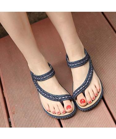 Summer Women s Flat Sandals | Casual Beach Flip Flops - Blue (Size 7) - Buy Online on GoSupps.com