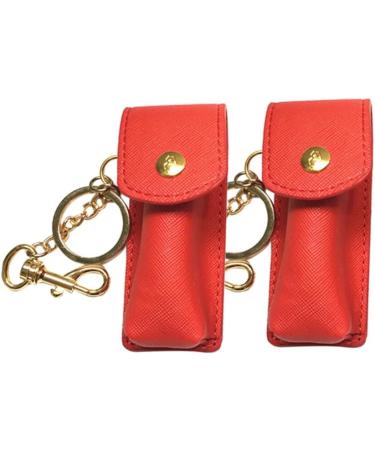 Lipstick Keychain Holder | Lip Balm Keychain | 2pcs Red Pouch Bags for Women | Purse Storage Solutions - Buy Online on GoSupps.com