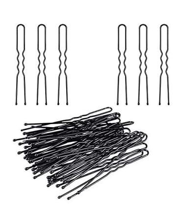 DNHCLL 100PCS Black Metal U-Shape Bobby Pins Curved Bun Hair Clip Special Hair Pin Of The Studio for Girls Women and Hairdressing Salon Is Used To Add Coarse Fixed Tool