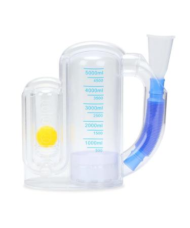 Breathing Trainer 5000ML Volume Measurement Lung Exerciser Device for Adult Lung Equipped with Ball Flow Rate Indicator Scale Indicator.Incentive Spirometer Adult.