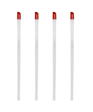 17cm Rubber Cuticle Pusher Cleaner 4 Pieces Red Hard Rubber End Tipped Nail Art Tool Cuticle Pusher Cleaner And Professional Plastic Handle Cuticle Stick for Hand Care Nail Nail Cleaner Tool