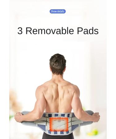 Lordosis Support Belt for Back Pain Relief - Intervertebral Disc Orthopedics Waist Decompression with Removable Double-Pull Belts & Steel Rails | Unisex XXL Gray - Buy Online on GoSupps.com