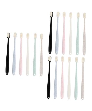 Healeeved 18 STK toothbrush silicone cleaning brush hard prosthesis brush sensitive gums tooth floss tooth cleaning tools bristle portable captivity travel pp