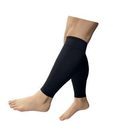 Kid s Edition Shin Leg Calf 15-20 mmHg Med Compression Support Active Gym Running Sports Sleeve Black Small/Medium