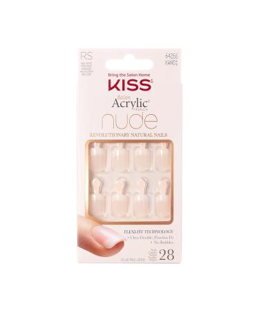 KISS Salon Acrylic French Nude Manicure Kit, Short Length Square Fake Nails, Style Breathtaking, Acrylic Infused Technology, Includes Pink Gel Nail Glue, Mini Nail File, Manicure Stick, & 28 Nails 28 Count (Pack of 1) - Buy Online on GoSupps.com
