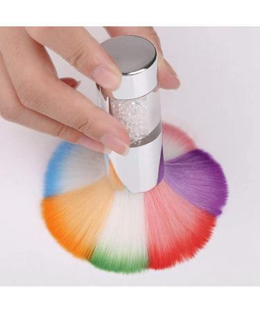 Colorful Acrylic Nail Brush Cleaner - Dust Removal Tool for Nail Art - Silver Makeup Brush - Buy Online on GoSupps.com