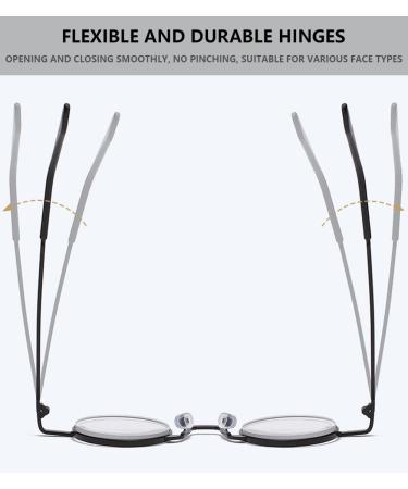 Shop Magimodac Retro Blue Light Filter Reading Glasses - Men's & Women's Mini Metal Computer Glasses | 2.5 Diopter Visual Aid - Buy Online on GoSupps.com