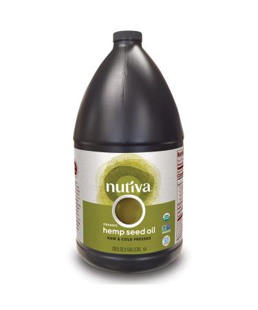 Nutiva Organic Hemp Seed Oil Raw and Cold Pressed Rich in Omega 3 and 6 Fatty Acids  - 128 FL OZ