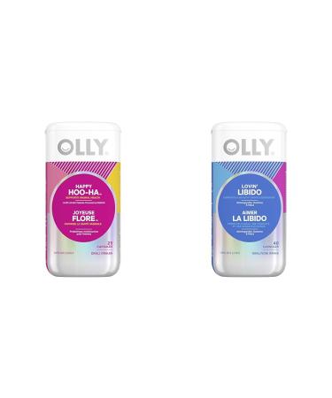 OLLY Supplement Capsules | Happy HOO-HA Female Probiotic + Lovin' Libido Women's Sexual Health Bundle