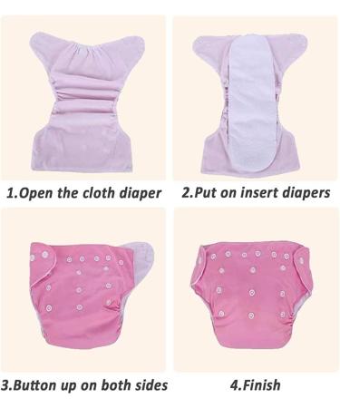 Washable Reusable Cloth Diapers Set with Inserts and Bag - 7 Pcs | Eco-Friendly Baby Diapering Solution - Buy Online on GoSupps.com