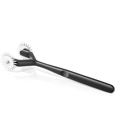 Stainless Steel Double Nerve Wheel Needle Roller Massage Roller - Double Pain (Chrome) | International Shipping Available - Buy Online on GoSupps.com