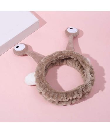 Funny Snail Eyes & Ears Plush Headband Cartoon Antenna Hair Band for Washing Face | Gray Cozy Accessory - Buy Online on GoSupps.com