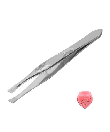LIGUSTRUM Silver Tone Stainless Steel 3.5 Inch Tweezers for Eyebrows