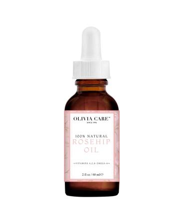 Olivia Care Rosehip Face Oil | Large 2 oz | Packed with Vitamins E C and A to treat Wrinkles Acne Scars Blemishes and Dark Circle All natural beauty moisturizer for skincare